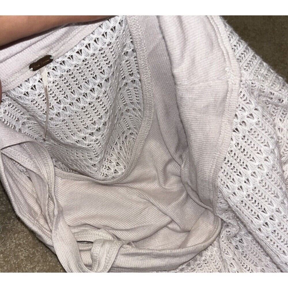 Free People XS/TP Sistine Hacci Knit Top Cold Shoulder Cream Womens Boho - Picture 15 of 15